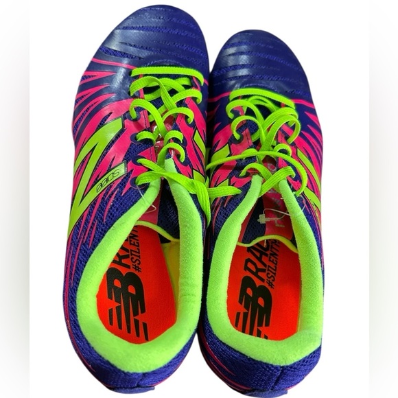 NWOT New Balance Spiked Track Running Shoes - Purple, Pink and Neon Green Size 9 - Picture 5 of 7